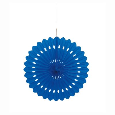 Tissue Paper Fan Royal Blue Solid 16"