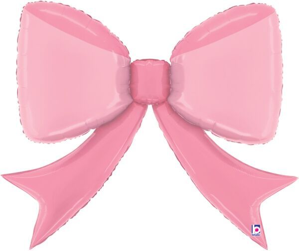 Pretty Pink Bow - 41" Helium Filled Foil Balloon, Ribbon