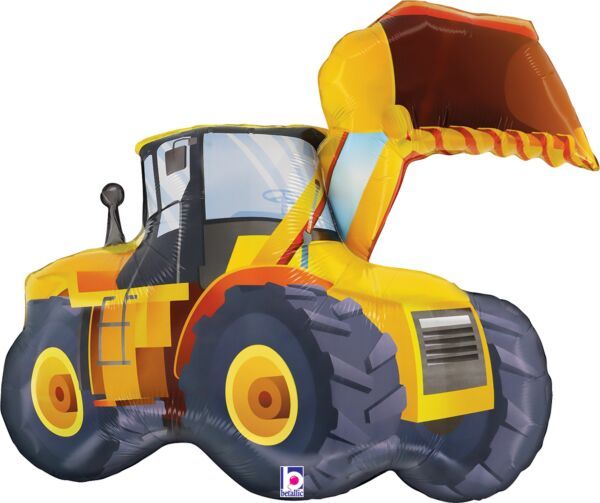 Construction Loader - 33" Helium Filled Foil Balloon, Ribbon