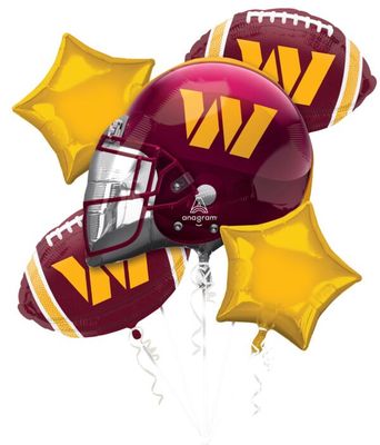 NFL Washington Commanders - Helium Filled Foil Balloon, Ribbon and Basic Weight