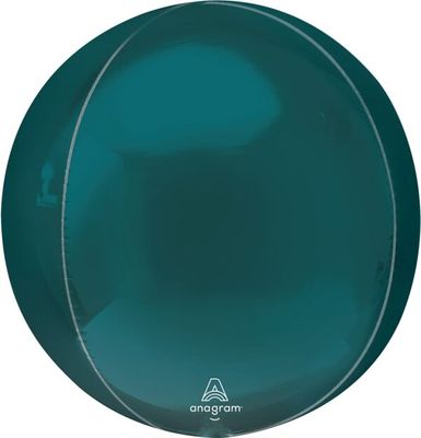 Aquamarine Orbz - 15" Helium Filled Foil Balloon, Ribbon