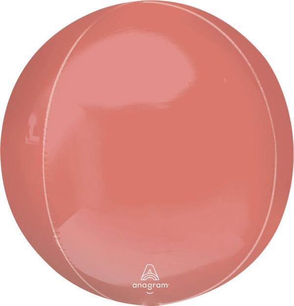 Coral Orbz - 15" Helium Filled Foil Balloon, Ribbon