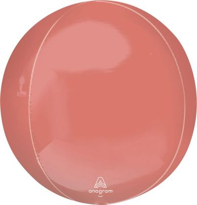 Coral Orbz - 15" Helium Filled Foil Balloon, Ribbon