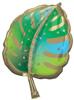Palm Frond - 22" Helium Filled Foil Balloon, Ribbon