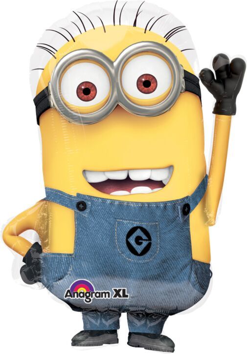 Minion - 25" Helium Filled Foil Shaped Balloon, Ribbon