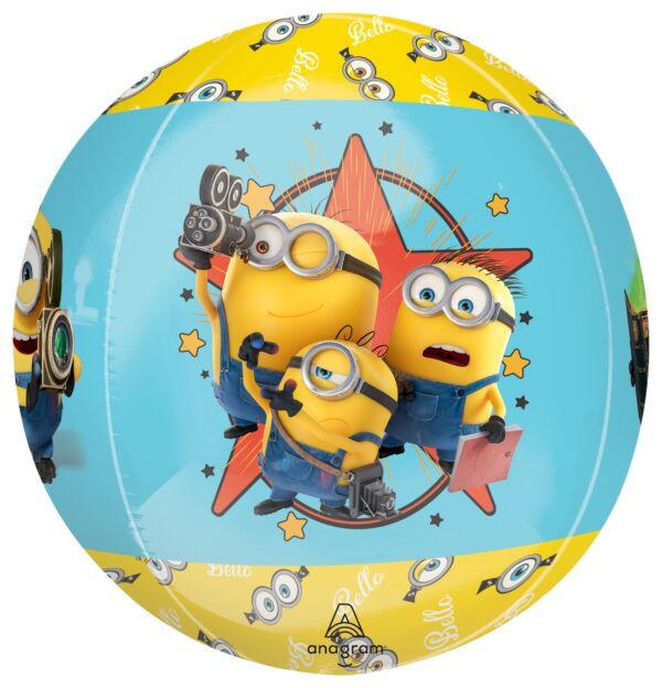 Minions 3 Orbz - 15" Helium Filled Foil Shaped Balloon, Ribbon