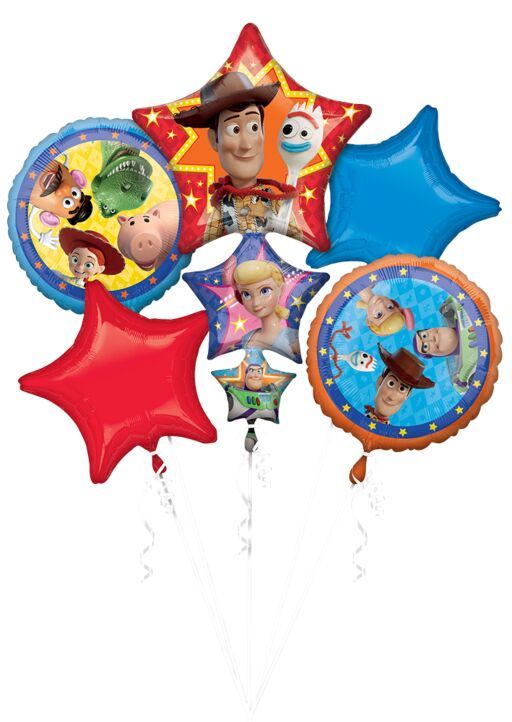 Bouquet of  Toy Story 4  - Helium Filled Foil Balloon, Ribbon and Basic Weight