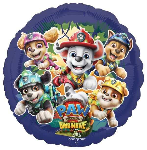 Paw Patrol The Dino Movie - 17" Helium Filled Foil Balloon, Ribbon