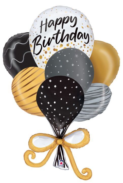 Satin Birthday Balloons  - 26" Helium Filled Foil Balloon, Ribbon