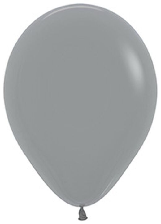 Deluxe Urban Grey 11" Helium Filled Latex Balloon and Ribbon