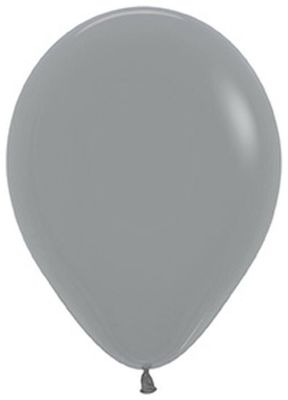 Deluxe Urban Grey 11" Helium Filled Latex Balloon and Ribbon
