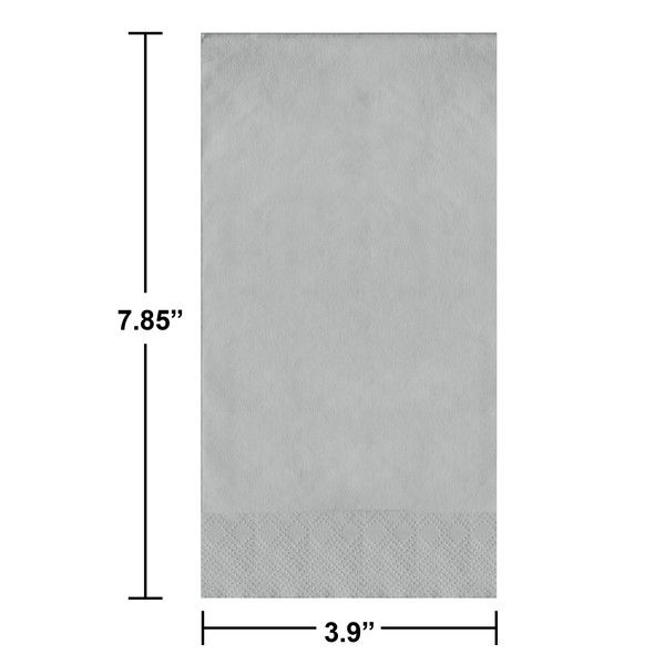 Guest Napkins 2 Ply Shimmering Silver 50 Ct