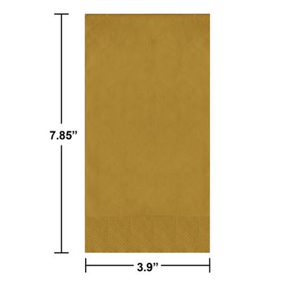 Guest Napkins 2 Ply Glittering Gold 50 Ct