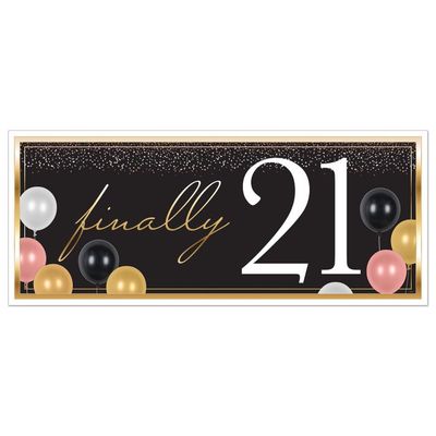 Finally 21 Oversized Sign Banner 30" x 6'