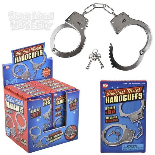 Die-Cast Metal Handcuffs Display Box - 12 Ct Box