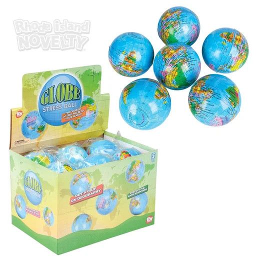 Globe Stress Ball 3" - 12 Ct Box