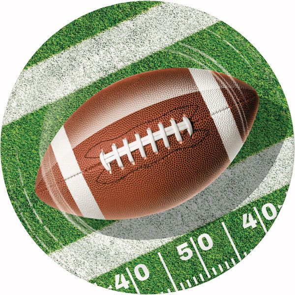 Fan Zone Football 7" Paper Plate 8 Ct