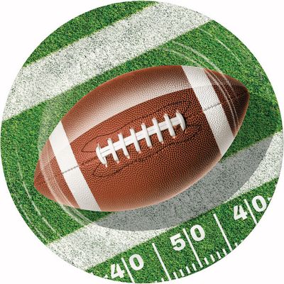 Fan Zone Football 7" Paper Plate 8 Ct