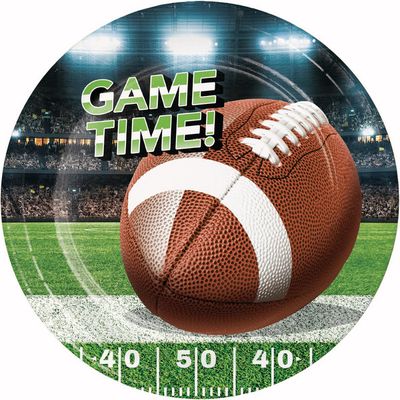 Fan Zone Football 9" Paper Plate 8 Ct