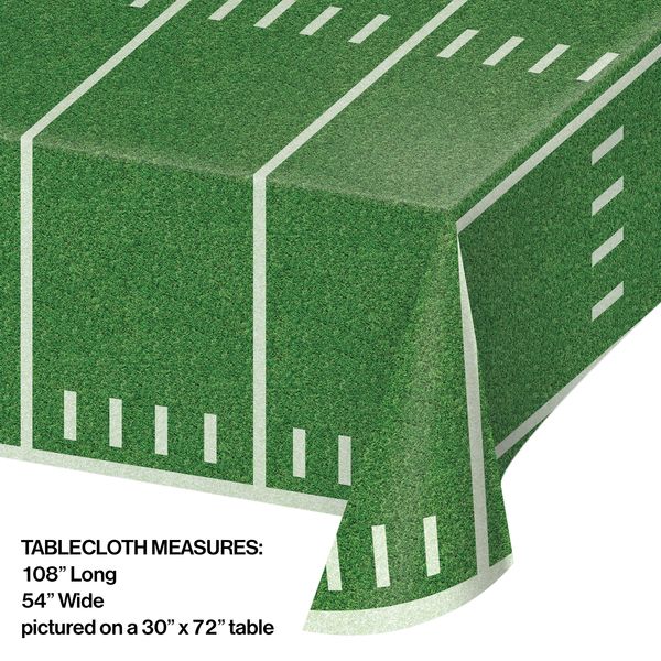Football Field Plastic Table Cover 54" x 108" 1 Ct