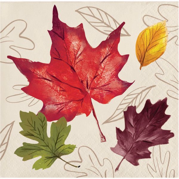 Falling Foliage Beverage Napkins 16 Ct