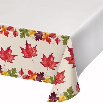 Falling Foliage Paper Table Cover 54"x 96" 1 Ct