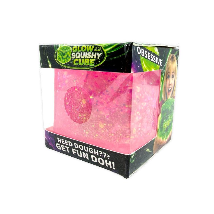 Glow in the Dark Squishy Sparkle Cube - Single