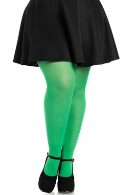 Plus Size Nylon Spandex Tights - Kelly Green