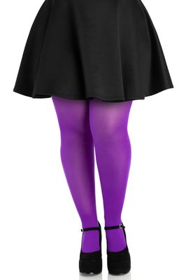 Plus Size Nylon Spandex Tights - Purple
