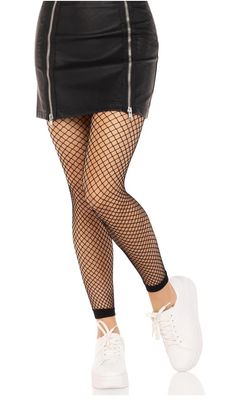Industrial Net Footless Tights - Black