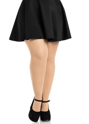 Plus Size Nylon Spandex Tights - Nude