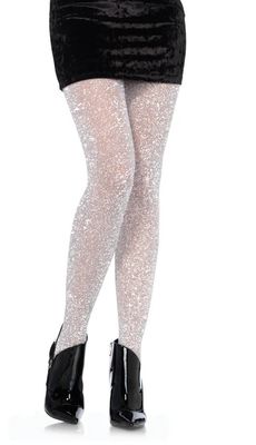 Metallic Shimmer Tights - Silver
