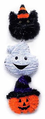 Cat Ghost Pumpkin Dangler 2D 23"