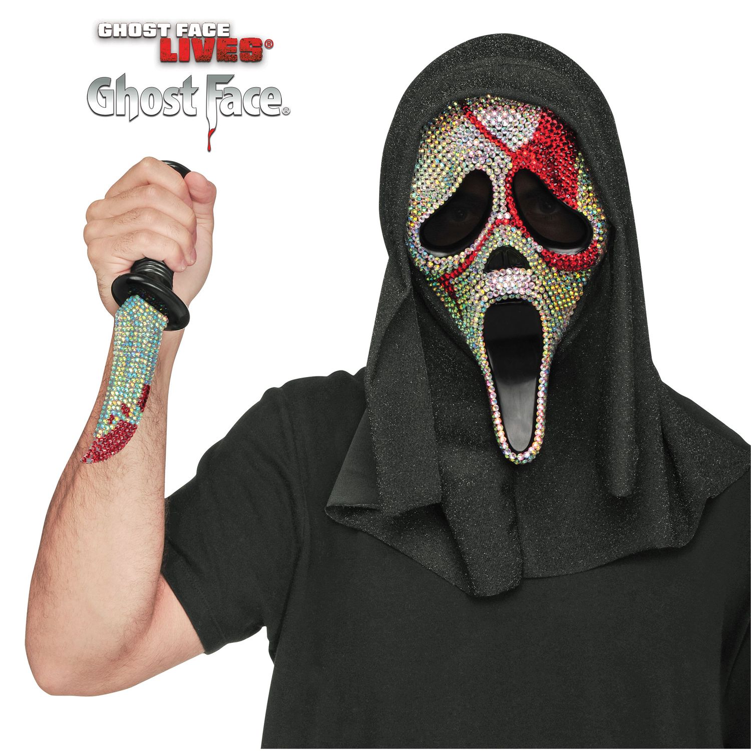 Scream: Ghost Face Bloody Bling Mask and Knife Set