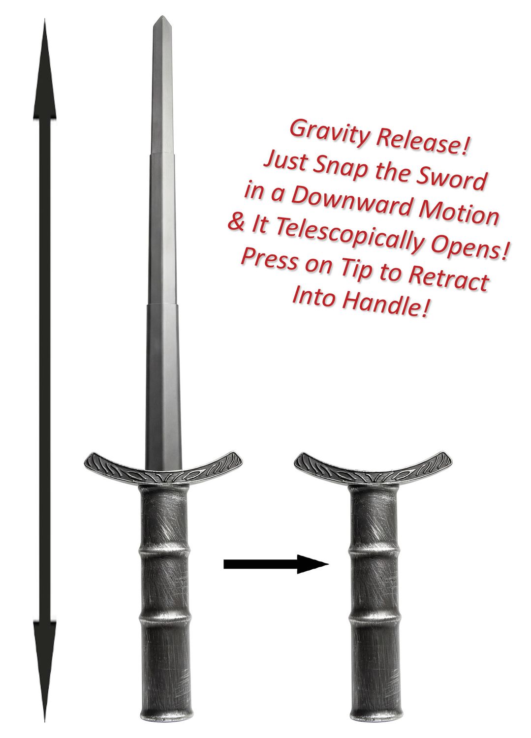 Retractable Knight Sword 27"