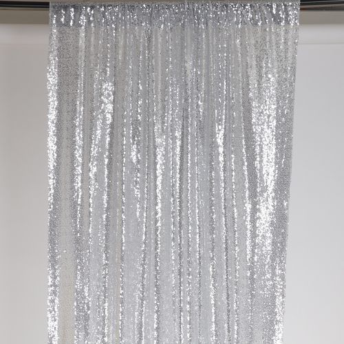 Sequin Backdrop Curtain Silver5'W x 10'H
