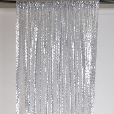 Sequin Backdrop Curtain Silver5'W x 10'H