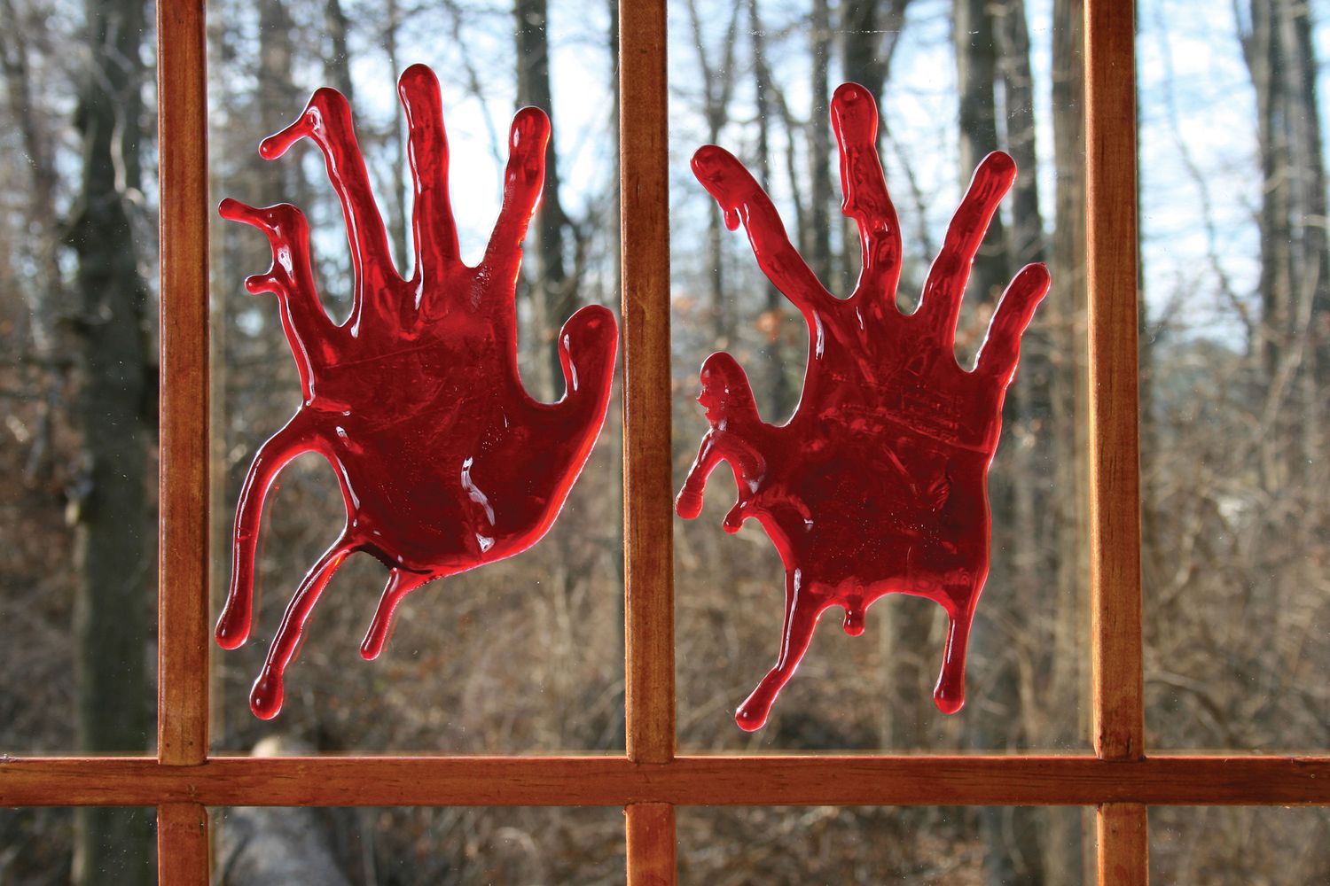 3D Bloody Window Decor, Style: Hands