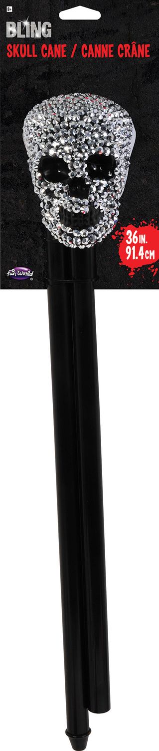 Skull Cane Bling 36"