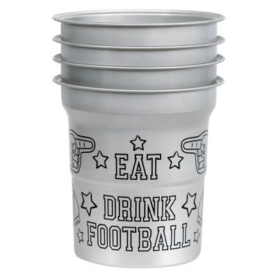Football Aluminum Cups 16 oz - 4 Ct