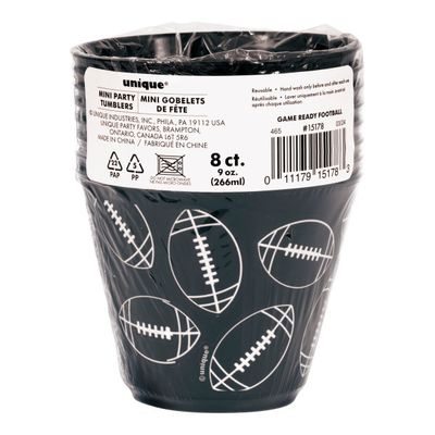 Football Plastic Cups 9 oz - 4 Ct