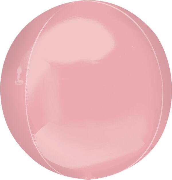 Pastel Pink Orbz - 21" Helium Filled Foil Balloon, Ribbon