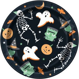 Spooky Skeletons  7" Dessert Plates 8ct