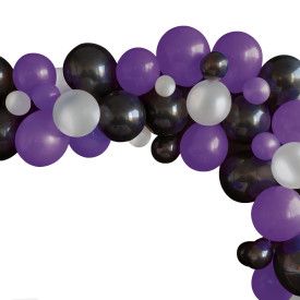 Black, Purple &amp; Silver Balloon Arch Kit 40pc