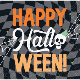 Spooky Skeletons "Happy Halloween" Beverage Napkins 16ct