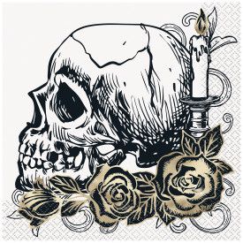 Sketchy Skull Luncheon Napkins, 16ct - Foil Stamping