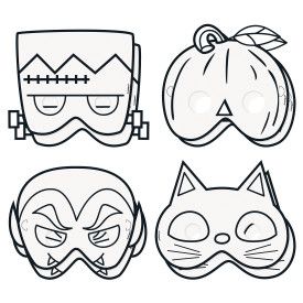 Color Your Own Halloween Paper Masks, 8ct