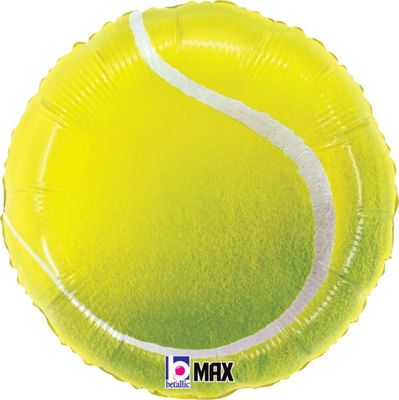 Tennis Ball - 18" Helium Filled Foil Balloon, Ribbon