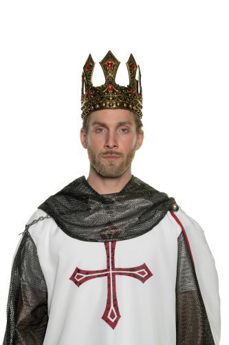 King's Bronze Foam Crown With Red Jewels