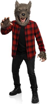 Plush Wolf Head &amp; Gloves